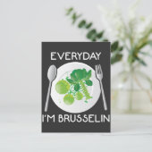 Vegan Brussel Sprouts Plant Lover Veganism Veggie Briefkaart (Staand voorkant)