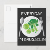 Vegan Brussel Sprouts Plant Lover Veganism Veggie Briefkaart (Voorkant / Achterkant)