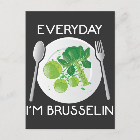 Vegan Brussel Sprouts Plant Lover Veganism Veggie Briefkaart (Voorkant)