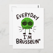 Vegan Brussels Sprouts Briefkaart (Voorkant / Achterkant)