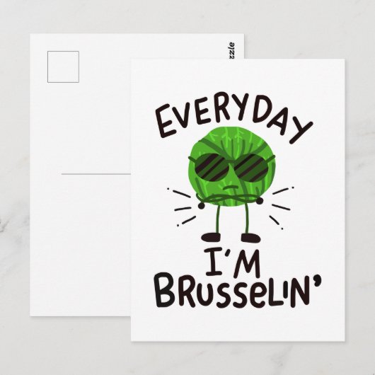 Vegan Brussels Sprouts Briefkaart (Voorkant / Achterkant)
