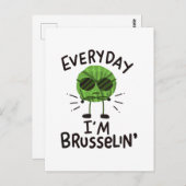 Vegan Brussels Sprouts Briefkaart (Voorkant / Achterkant)