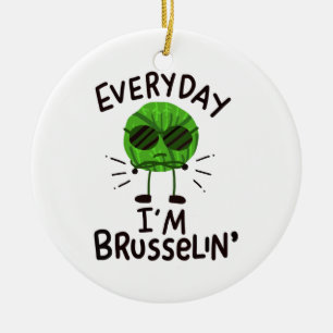 Vegan Brussels Sprouts Keramisch Ornament