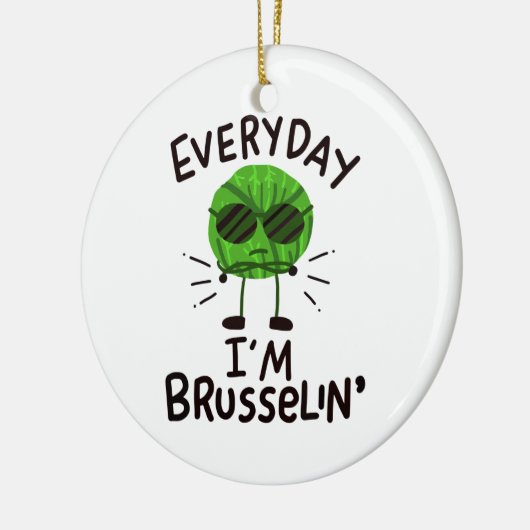 Vegan Brussels Sprouts Keramisch Ornament (Links)