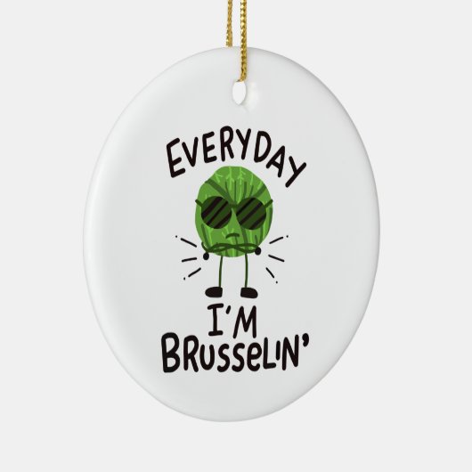 Vegan Brussels Sprouts Keramisch Ornament (Rechts)