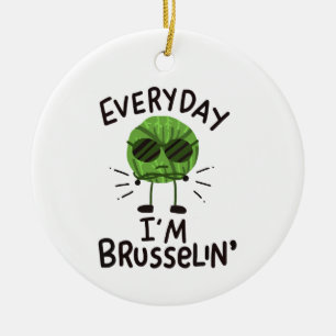 Vegan Brussels Sprouts Keramisch Ornament