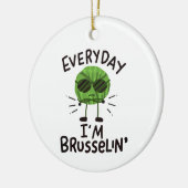 Vegan Brussels Sprouts Keramisch Ornament (Links)