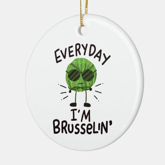 Vegan Brussels Sprouts Keramisch Ornament (Links)