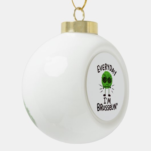 Vegan Brussels Sprouts Keramische Bal Ornament (Links)