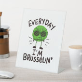 Vegan Brussels Sprouts Reclamebord Met Voetstuk (Insitu)