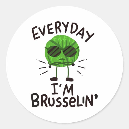Vegan Brussels Sprouts Ronde Sticker (Voorkant)