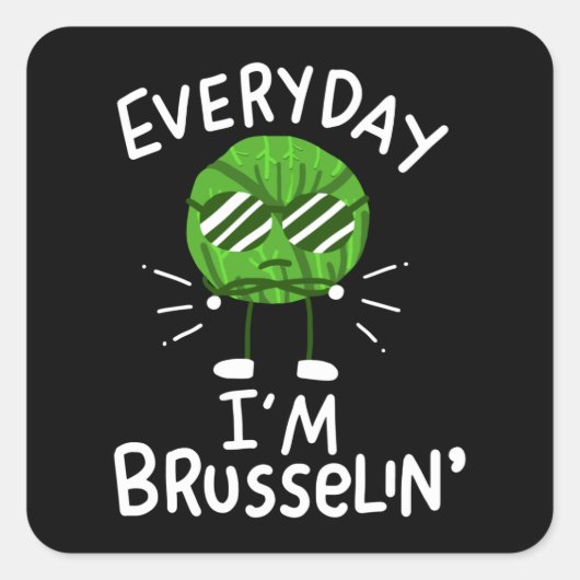 Vegan Brussels Sprouts Vierkante Sticker (Voorkant)