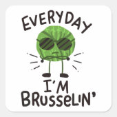 Vegan Brussels Sprouts Vierkante Sticker (Voorkant)