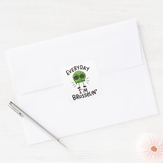 Vegan Brussels Sprouts Vierkante Sticker (Envelop)