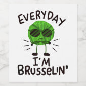 Vegan Brussels Sprouts Wijn Etiket (Enkel label)