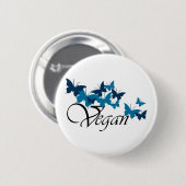 Vegan Butterfly Design Ronde Button 5,7 Cm (Voorkant /achterkant)