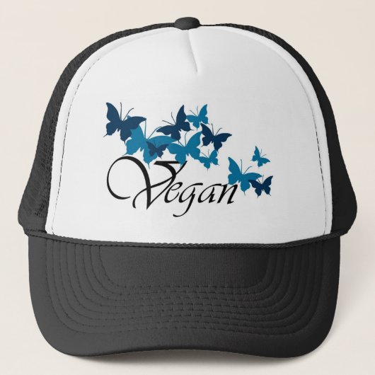Vegan Butterfly Design Trucker Pet (Voorkant)