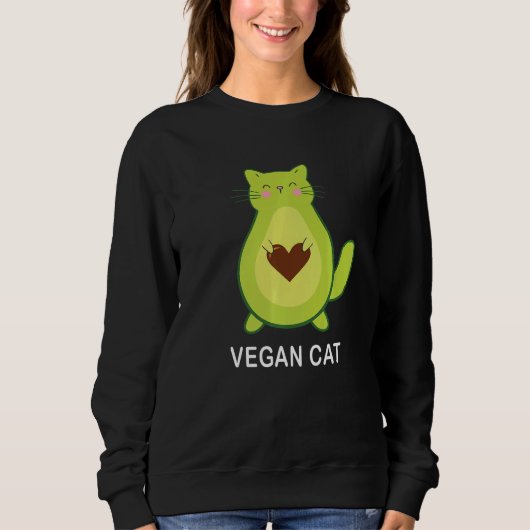Vegan Cat Vegetarian Cat Avocato Avocat Avogato Trui (Voorkant)