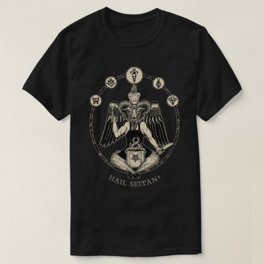 Vegan Chef Baphomet Hail Seitan! Classic T-Shirt (Design voorkant)