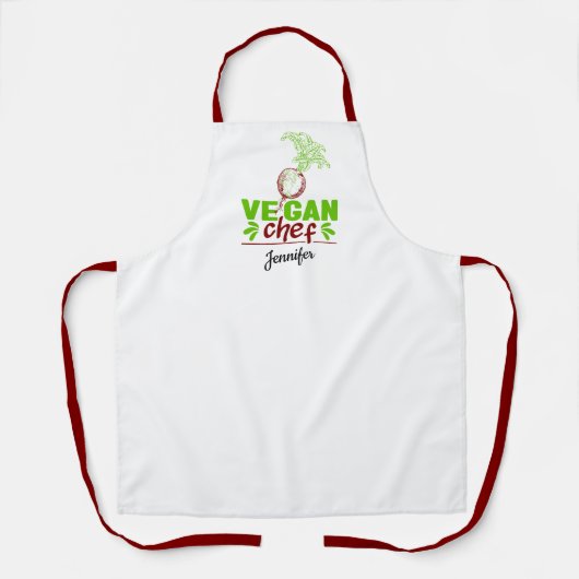 Vegan Chef (Jouw naam) Schort (Voorkant)