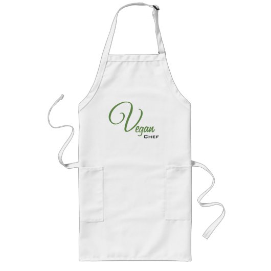 Vegan chef lang schort (Voorkant)