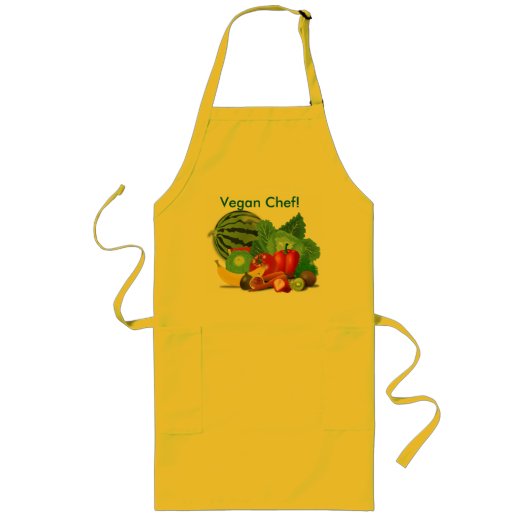 VEGAN CHEF Long Apron Lang Schort (Voorkant)