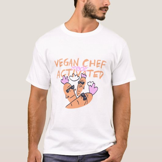 Vegan Chef Modus: Geactiveerde Vegan Recept T-shirt (Voorkant)