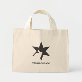 Vegan Chicago Standard Black & White op zak Mini Tote Bag