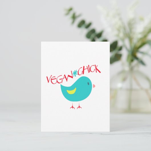 Vegan Chick Briefkaart (Staand voorkant)
