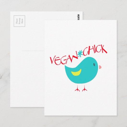 Vegan Chick Briefkaart (Voorkant / Achterkant)