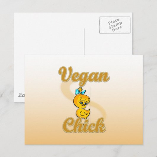 Vegan Chick Briefkaart (Voorkant / Achterkant)