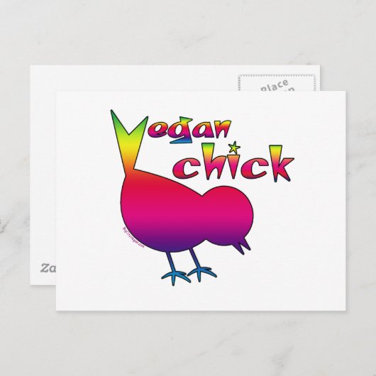 Vegan Chick Briefkaart (Voorkant / Achterkant)