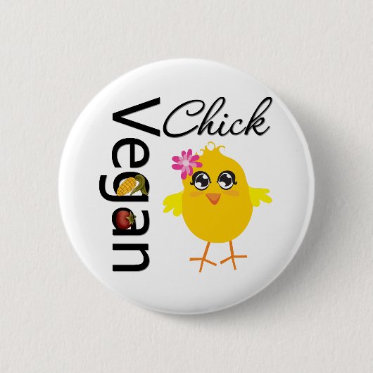 Vegan Chick Ronde Button 5,7 Cm (Voorkant)