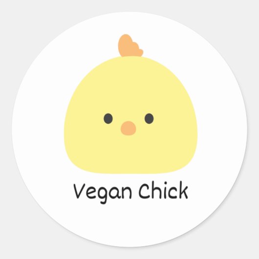 Vegan Chick Ronde Sticker (Voorkant)