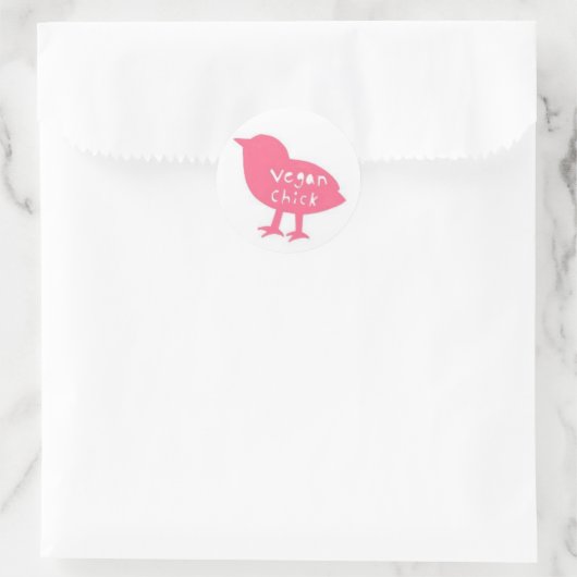 Vegan Chick Ronde Stickers (Tas)