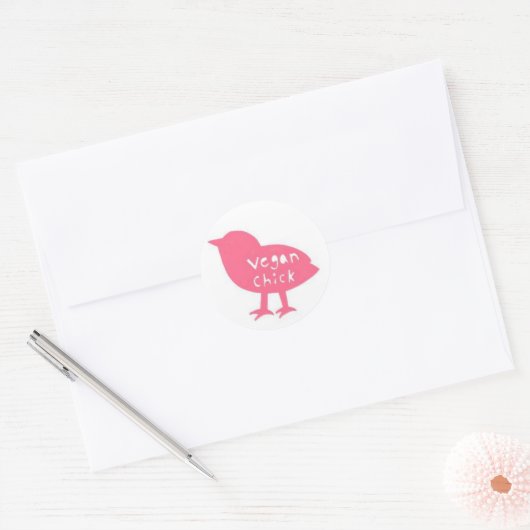 Vegan Chick Ronde Stickers (Envelop)