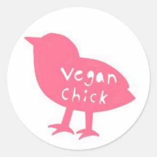 Vegan Chick Ronde Stickers