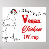 Vegan chicken W rap grappenmuziek Quote Poster (Voorkant)