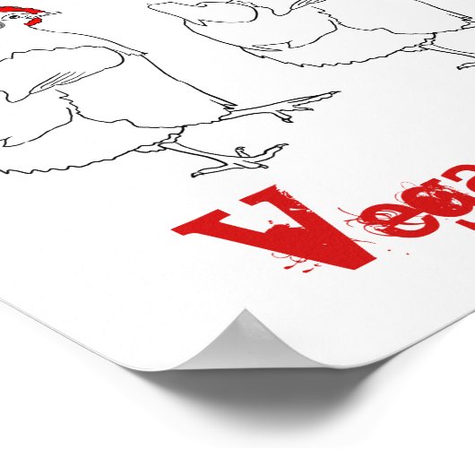 Vegan chicken W rap grappige Quote Poster (Hoek)