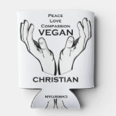 vegan Christelijk Bericht Cadeau Blikjeskoeler (Achterkant)