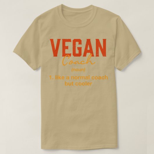 Vegan Coach Definition Funny Plant Based Diet Humo T-shirt (Design voorkant)