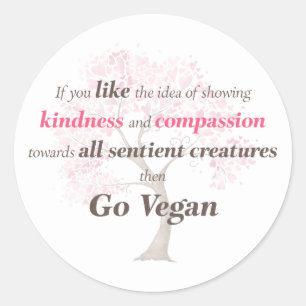 Vegan Compassion and Kindness Ronde Sticker