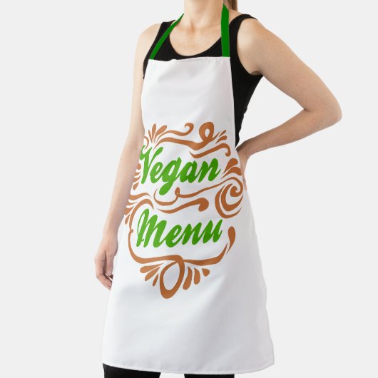 Vegan Cook Chef Menu Festive Graphic Schort (Insitu)