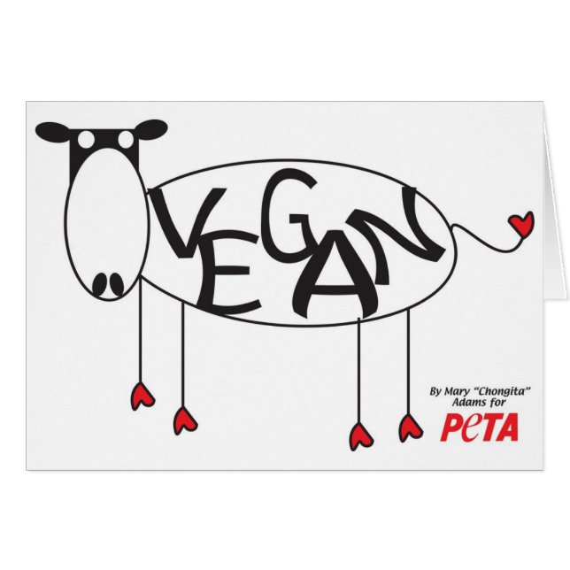 Vegan Cow Card (Voorkant Horizontaal)