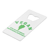 vegan creditkaart flessenopener (Achterkant Gekanteld)