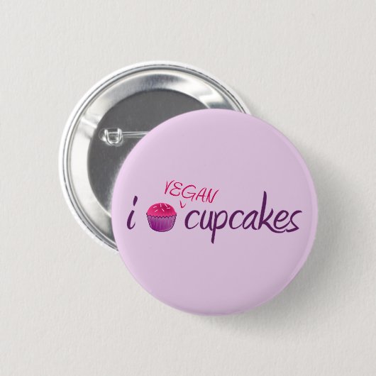 Vegan Cupcakes Ronde Button 5,7 Cm (Voorkant /achterkant)