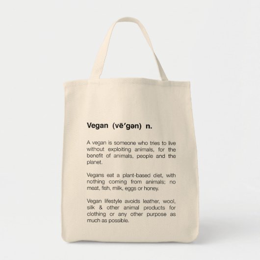 Vegan-definitiezak Tote Bag (Voorkant)