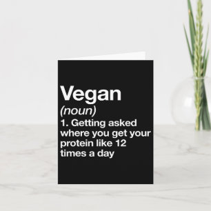 Vegan Definition Funny Sports Workout Gym Kaart
