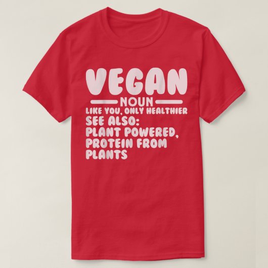 Vegan Definition Funny Vegetarian Humor T-shirt (Design voorkant)