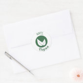 Vegan Design 3 Groen op Wit Ronde Sticker (Envelop)